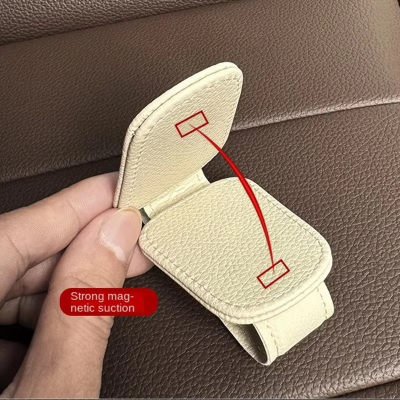 Đa Năng Ô Tô Kính Mát Kẹp Cho Ô Tô Tấm Che Nắng Da Thẻ Đựng Vé Kính Mắt Móc Treo Phụ Kiện Nội Thất Ô Tô