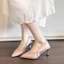Giày cao gót giày nữ mặc ngoài đi làm, sandal mũi nhọn đa năng mùa hè, lưng trần màu trơn mũ