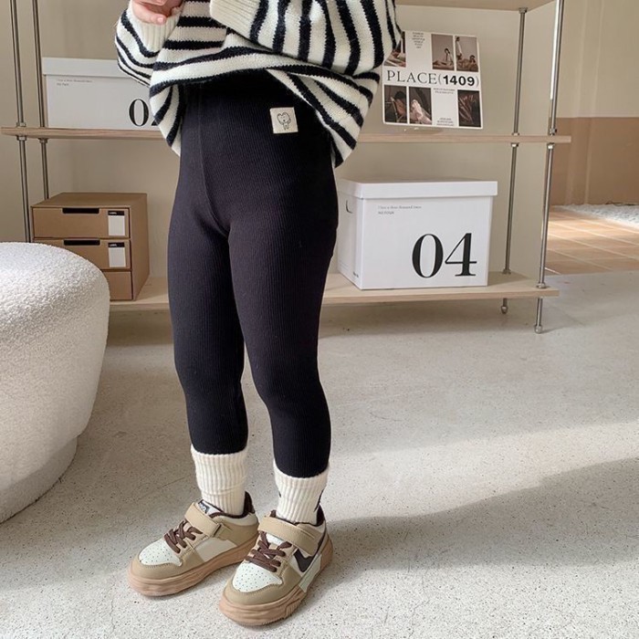 Quần legging lông cừu cho bé gái, quần dài một mảnh lông cừu dày cho bé mùa xuân thu, quần áo