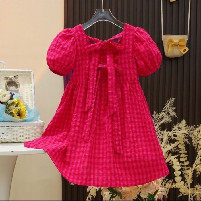Váy công chúa kẻ sọc cho bé gái mùa hè mới phong cách Hàn Quốc cổ búp bê ren bé gái phong các