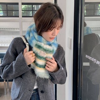 Have u desgin Phong Cách Hàn Quốc Mềm Mại Sáp Dopamine Khăn Sọc Nhiều Màu Sắc Nữ Thu Đông Phong Cách Mới Không Khí Ấm Áp Chống Lạnh Dệt Kim