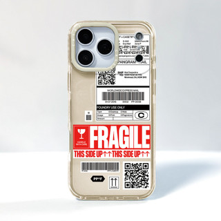 Ốp Lưng Nhãn Tiếng Anh FRAGILE Tương Thích Cho IPhone 12 13 14 15 16 17 Pro Max 12 13Mini Cover X XR XS Max Silicone Mềm Clear SE 2022 6 7 8 Plus 17AIR Vỏ Chống Sốc