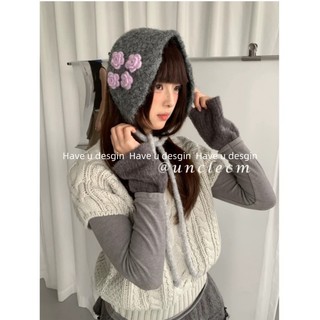 Móc Tai Ba Chiều Hoa Ren Thiết Kế Hàn Quốc, Handmade - Phù Hợp Cho Mùa Đông, Đi Xe Đạp Ngoài Trời Chống Lạnh