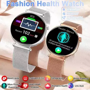 Đồng phân tích tim mạch dành cho nữ, đo điện tâm đồ, huyết áp, kiểm tra sức khỏe cơ thể, đồng hồ thông minh thể thao MỚ