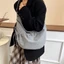 Túi vải canvas đi lại kẻ sọc xếp li sức chứa lớn mới lười biếng túi tote đeo chéo đa năng