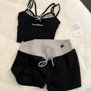 Nguyên chất Hàn Quốc ham muốn ren in chữ có đệm ngực treo đồ ngủ cho nữ màu trơn quần short m