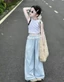 Quần yếm ống rộng mỏng nhanh khô mùa hè cho bé gái Quần âu thời trang và đa năng