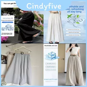 Quần rộng mùa hè dành cho nữ có vải lanh Cotton thoáng khí và phong cách đơn giản cho giới trẻ