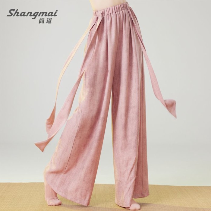 Quần áo tập múa cổ điển mùa thu cho nữ, quần ống rộng thanh lịch, quần áo khiêu vũ người lớn, qu