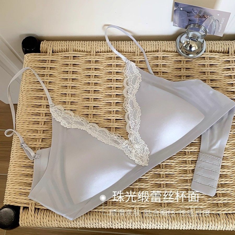 Quần lót ngực nữ ren mỏng phong cách Pháp, thoải mái không vòng thép