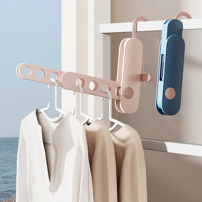 2 Chiếc Có Thể Gập Lại Du Lịch Thanh treo móc quần áo 7 Lỗ Di Động Treo Tường Phơi Móc Treo Du Lịch Có Móc Áo Cắm Trại, Du Lịch Kinh Doanh Hoặc Gia Đình