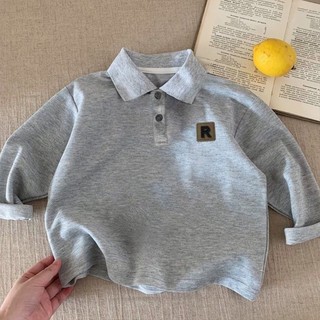 Áo sơ mi POLO trẻ em Áo thun nam dài tay trẻ em thời trang hoạt hình cho bé đáy áo sơ mi nữ cotton