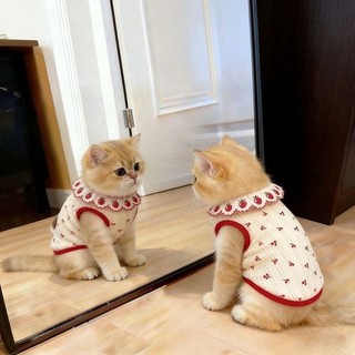 Cat Cherry Vest Mùa hè Thú cưng Quần áo mỏng thoáng khí 0,5-7,5k