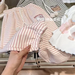 Bé Gái Hoạt Hình Dễ Thương Miếng Dán Thêu Sọc Dài Thấm Hút Mồ Hôi Cho Mùa Thu Mới Trẻ Em Phong C