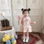 Bé gái mùa hè mới nơ hồng búp bê cổ áo vest mùa hè ngọt ngào bé gái không tay váy công chúa