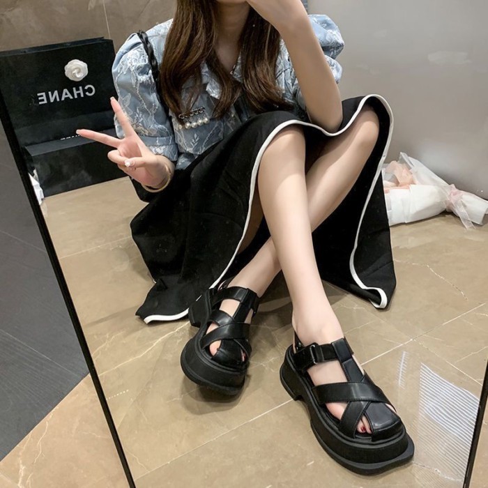 Giày sandal mũi nhọn thiết kế, giày cao gót đế dày đế dày thời trang mùa hè dành cho nữ