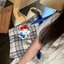 Túi đeo vai kẻ sọc cổ điển phổ biến của Hàn Quốc mùa thu đông dành cho nữ Dung tích lớn đi lạ