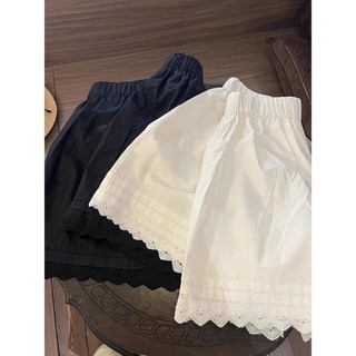 Quần Short Ren Thường Ngày Màu Trắng Nữ Cao Cấp Đa Năng Phong Cách Mới Chữ A Năm Chân Quần Ôm