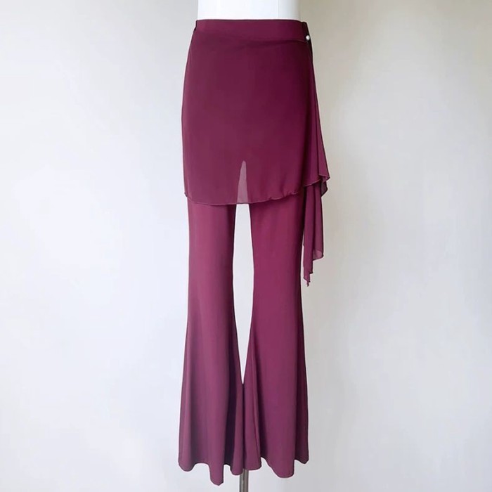 Quần ống loe múa cổ điển, quần múa hiện đại, bodysuit cúp mông, váy, quần tập xuân hè, quần ba l