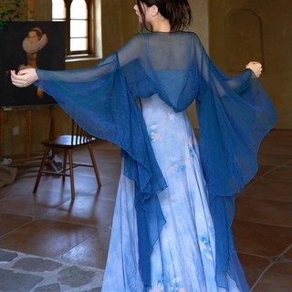 đa năng mới phong cách Trung Hoa cổ điển tay lá sen cổ tích khăn choàng áo khoác ngắn cardigan m
