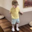 Bộ quần áo trẻ em Hàn Quốc mới cho bé trai và bé gái Áo thun ngắn tay cổ polo dễ thương quần