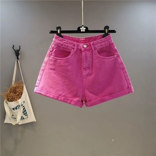 Quần short denim Hàn Quốc mùa hè mới giảm béo nổi tiếng trên mạng cô gái xoăn đa năng màu trá