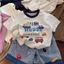 cotton nguyên chất mùa hè mới áo thun ngắn tay dáng rộng phong cách hoạt hình Nhật Bản bé tra