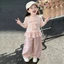 Bộ Đồ Mùa Hè Bé Gái Mới Áo Thun Nữ Tay Ngắn Phong Cách Chấm Bi Chống Muỗi Quần Âu Hai Mảnh Bộ