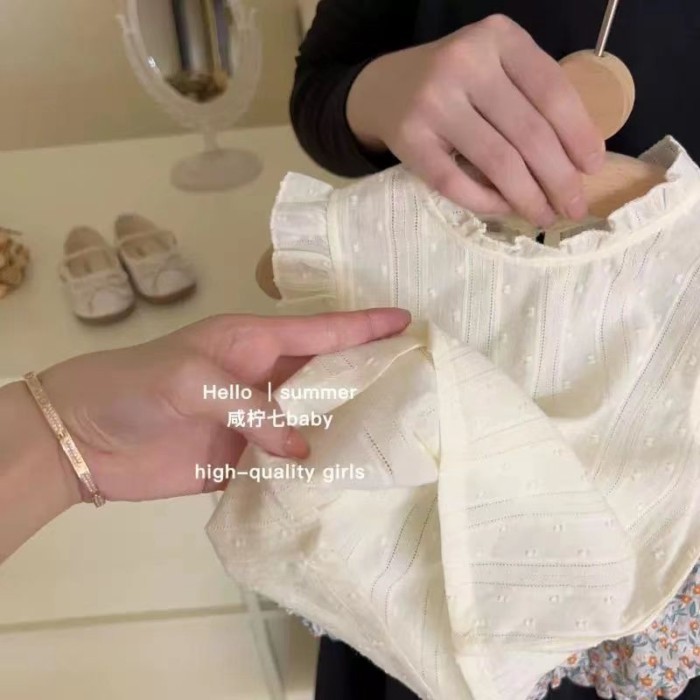 Bộ đồ quần culottes bé gái phong cách mùa hè phong cách mới bé gái mùa hè cotton cotton thời