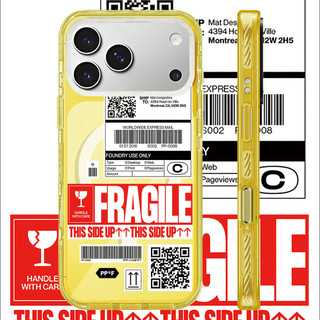 FRAGILE Nhãn Tiếng Anh Acrylic Không Dây Từ Tính Ốp Lưng Sạc Tương Thích Cho IPhone 16 PLUS 11 12 13 14 15 16 17 Pro Max Ốp Lưng 17Air Vỏ Cứng Chống Sốc Ốp Lưng Hộp