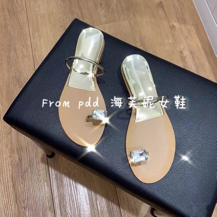 Người nổi tiếng trên mạng dép kim cương giả cho nữ mùa hè phong cách mới siêu hot cổ tích pho