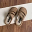 Birkenstock Giày Mùa Hè Trơn Mũi-Mũ Nửa Dép Nữ Vải Lanh Retro Giày Lười Đế Mềm Con La Giày Mặ