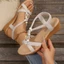 Nêm La Mã Giày Sandal Nữ Mùa Hè Mới Phong Cách Hàn Quốc Kích Thước Lớn Bohemian Thun Miệng Cá