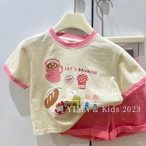 Bộ đồ bé gái mùa hè Áo thun ngắn tay Hàn Quốc mới Quần short đa năng đơn giản Bộ đồ hai mảnh