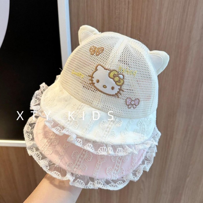 Baby Hat Mesh Hat Princess Lace Cute Cartoon Big Brim Baby Sun Hat Girls Sun Protection Hat