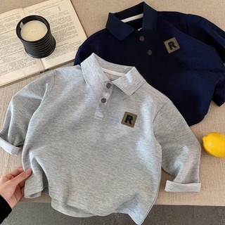 Áo sơ mi POLO trẻ em Áo thun nam dài tay trẻ em thời trang hoạt hình cho bé đáy áo sơ mi nữ cotton