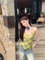 Nguyên Chất Desire Ngọt Hot Girl Nhỏ Yếm Nữ Mùa Hè Áo Khoác Ngoài 2 Lớp Lưng Đẹp Thiết Kế Kẻ