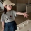 bé gái siêu dễ thương tay ngắn nguyên chất cotton mùa hè mới áo thun in hình dachshund hoạt hình