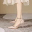 Đinh Tán Nữ Cao Gót Nữ Đế Xuân Hè Mới Bao Đầu Giày Sandal Liuding Gợi Cảm Nữ Mũi Nhọn giày