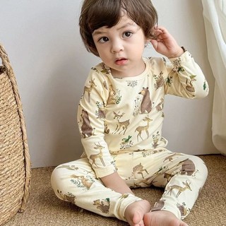 Bộ đồ ngủ mặc nhà mới dành cho trẻ em Bộ đồ ngủ dài tay và quần dài cho bé trai và bé gái Bộ