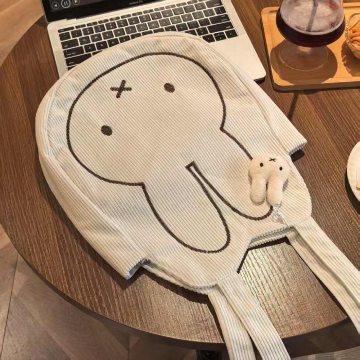 Miffy Rabbit Túi Tote Di Động Dung Tích Lớn Ren Định Thời Trang Túi Thêu Bé Gái Mùa Thu Đông T