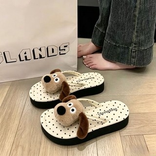 Đầu Chó Đa Năng Hoạt Hình Dễ Thương Chấm Bi Hốc Dép Mùa Hè Mới Thời Trang Đi Biển Dép Cho Áo K
