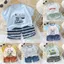 Bộ áo thun và quần Short ngắn tay cho trẻ em có Cotton thoáng khí để chơi mùa hè và mặc thường ngày