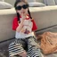 Quần Bé Gái Mùa Hè Phong Cách Mới Quần Ống Rộng Sọc Thời Trang Dành Cho Trẻ Em Trung Niên Và Lớn