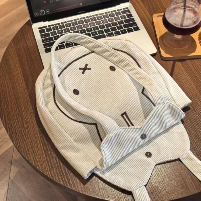 Miffy Rabbit Túi Tote Di Động Dung Tích Lớn Ren Định Thời Trang Túi Thêu Bé Gái Mùa Thu Đông T