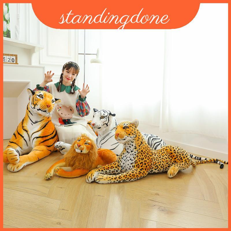 Đồ chơi sư tử sang trọng thực tế Động vật nhồi bông lớn Đệm ôm mềm
