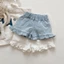 Bé Gái Mùa Hè Mềm Quần Short Denim Mùa Hè Mới Phong Cách Hàn Quốc Bé Nấm Viền Nóng Quần Quần