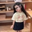 bộ quần áo bé gái cotton nguyên chất, thoải mái và đa năng Áo thun ngắn tay in hình hoạt hình mù