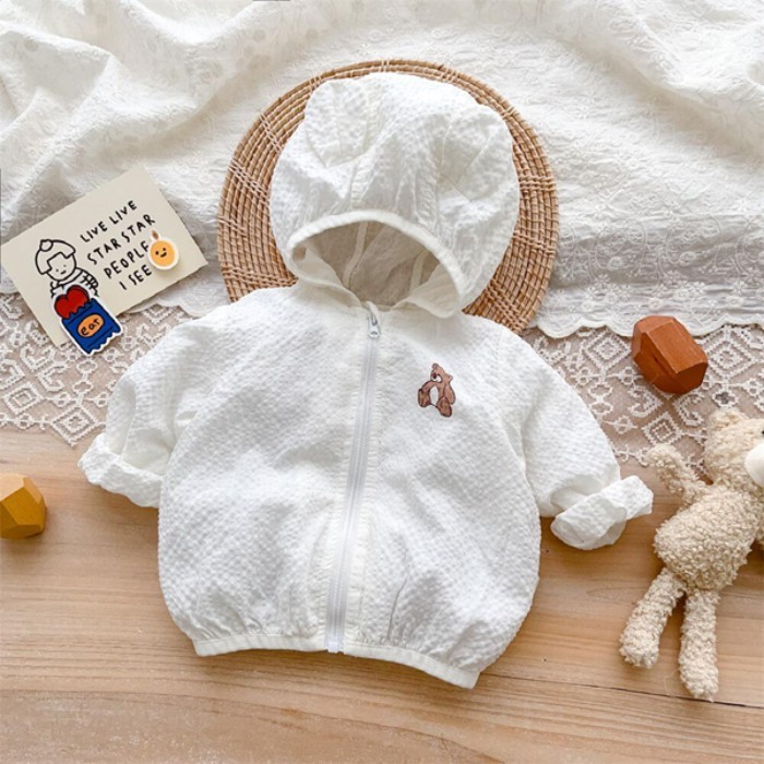 Quần áo chống nắng mùa hè cho bé trai và bé gái, quần áo da bé mặc ngoài trời, áo khoác sơ mi