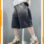 Quần short denim rộng mới cho bé trai, phiên bản Hàn Quốc dành cho trẻ em cỡ vừa và lớn, siêu